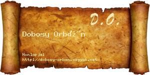 Dobosy Orbán névjegykártya